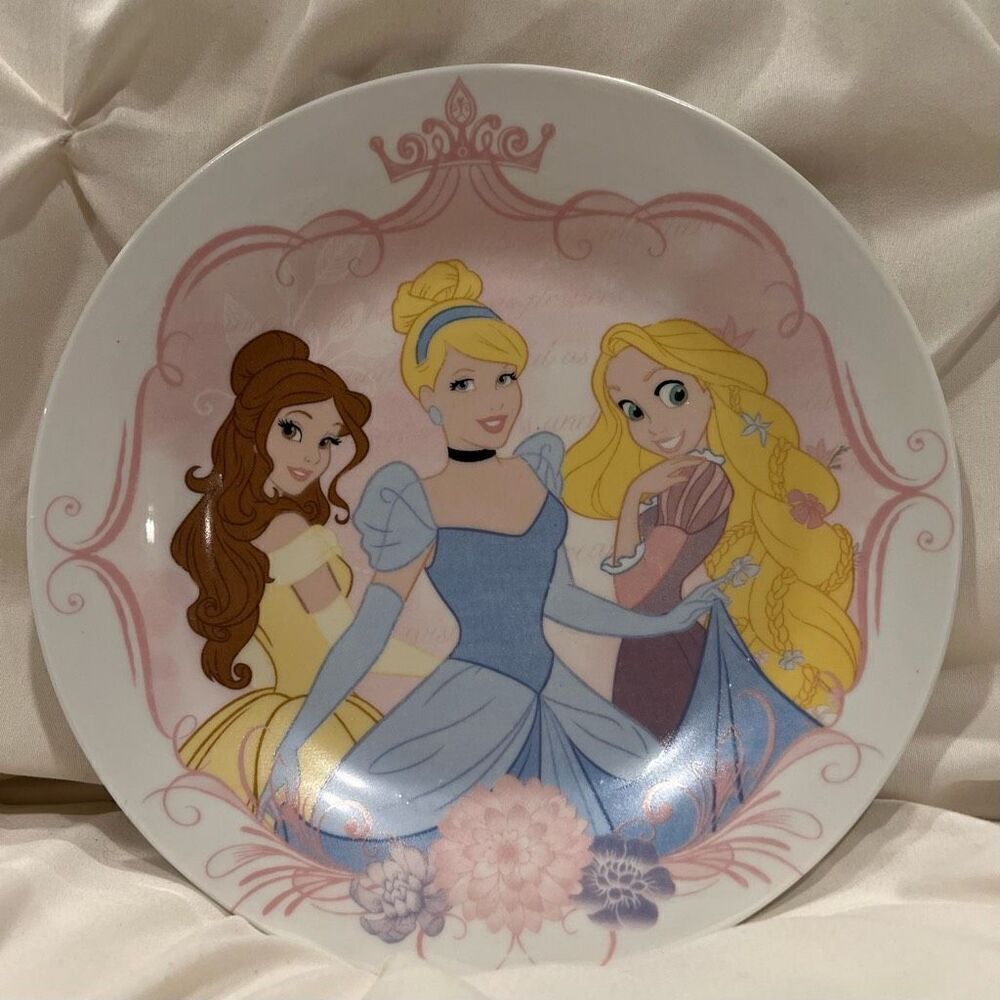 Disney Princess Snow White Jasmine Porcelain Bowl & Belle Rapunzel Plate Set - Picture 3 of 8